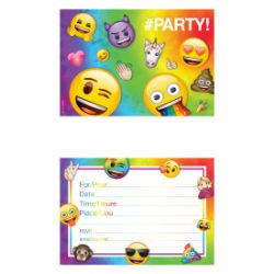 PQT 8 INVITATIONS AVEC ENVELOPPES  EMOJI